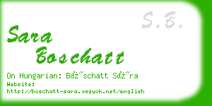 sara boschatt business card